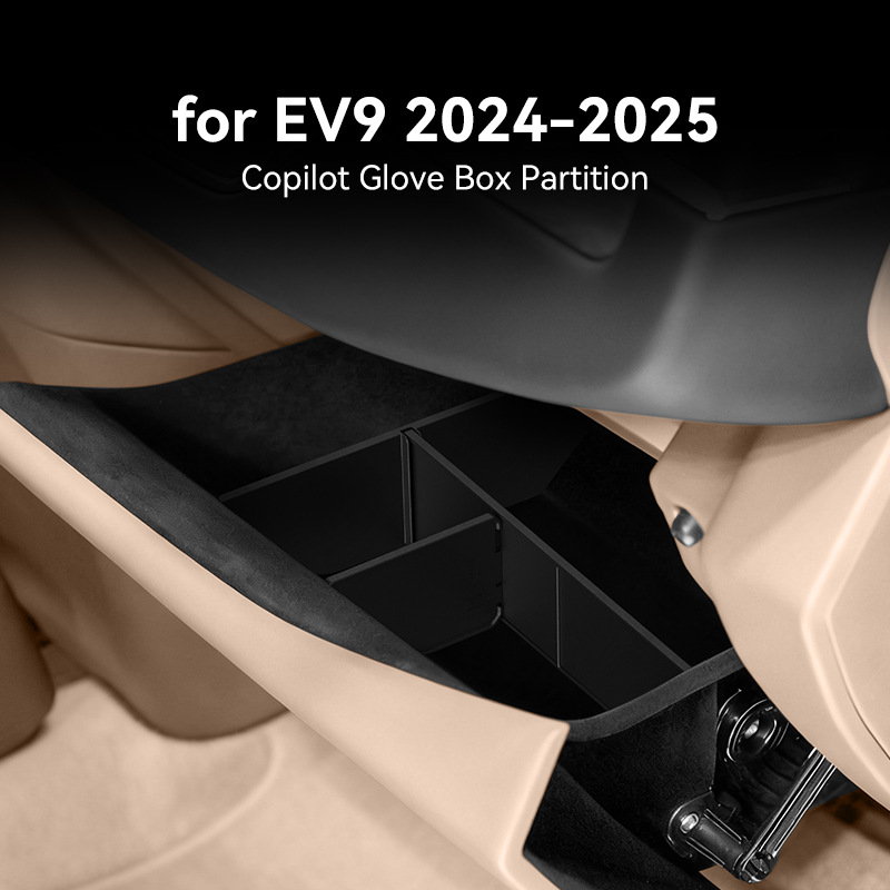 Tech Car Accessories - キアEV9 2024-2025用グローブボックスオーガナイザーディバイダー、センターコンソール収納トレイ、滑り止めマット付き、車内アクセサリー