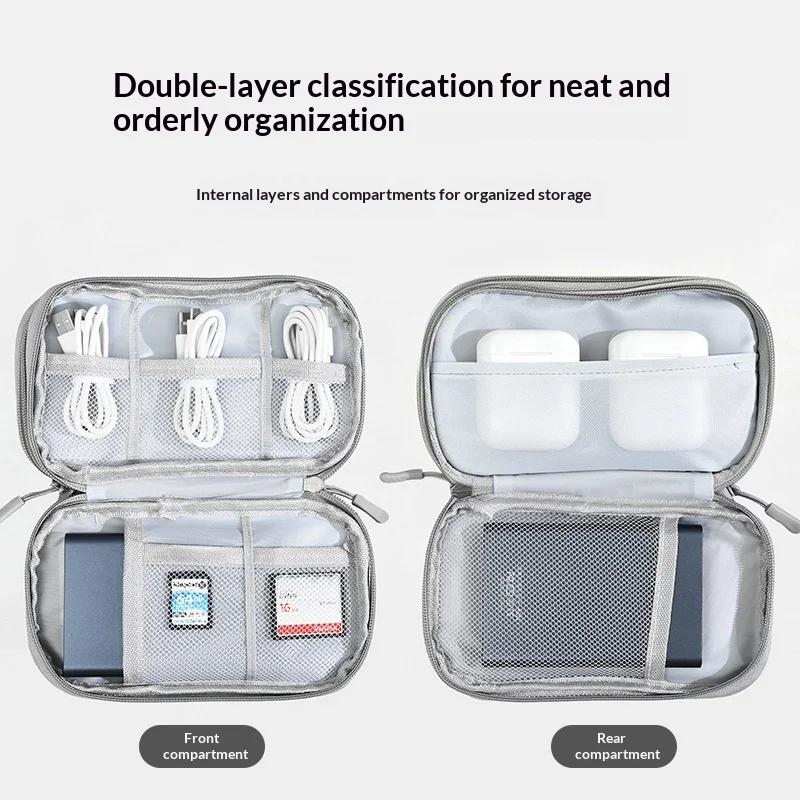 多層構造の旅行用ケーブル収納バッグ。防水仕様で、充電器、US - Tech Accessories Case のレビューと価格