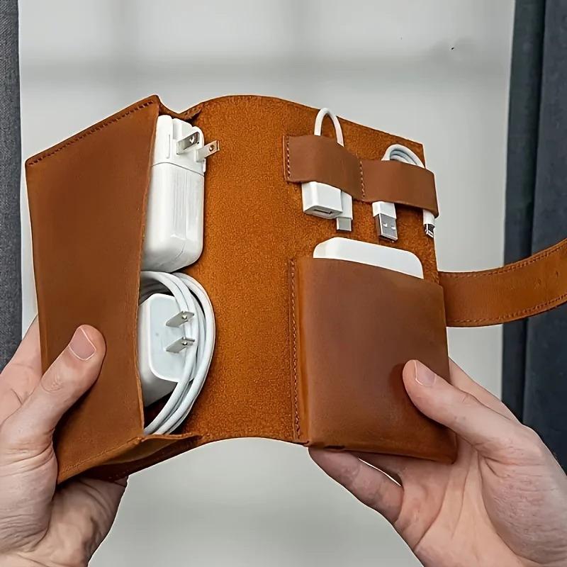1PC PU レザーマルチコンパートメントオーガナイザーポー - Tech Accessories Travel Organizer Pouch のレビューと価格